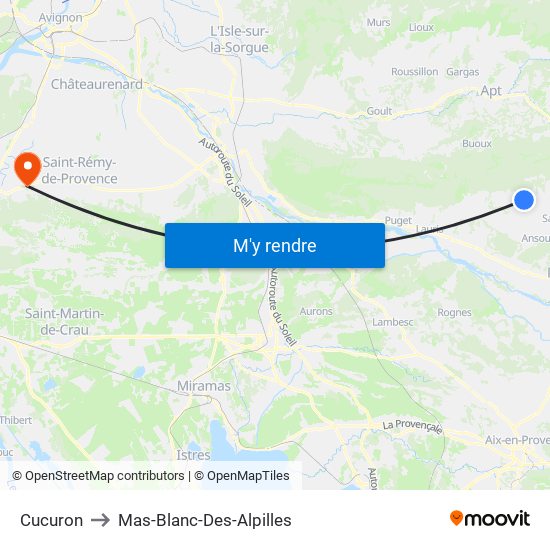 Cucuron to Mas-Blanc-Des-Alpilles map