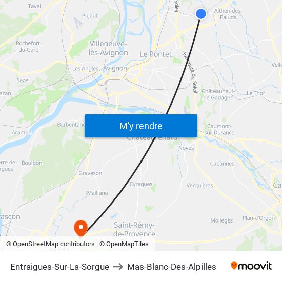 Entraigues-Sur-La-Sorgue to Mas-Blanc-Des-Alpilles map