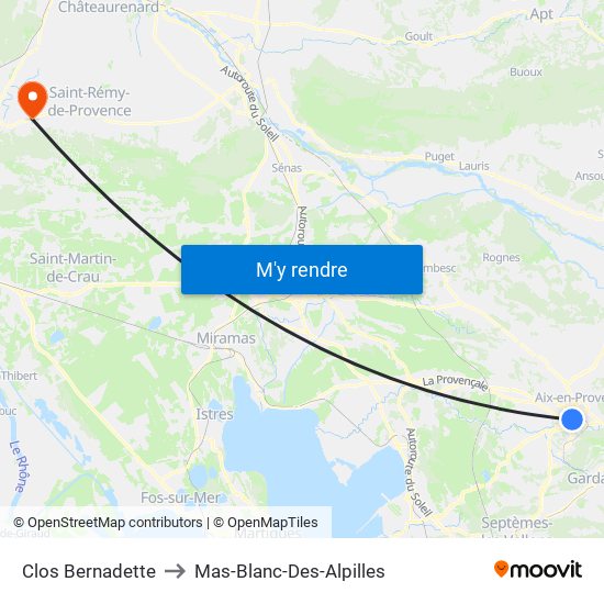 Clos Bernadette to Mas-Blanc-Des-Alpilles map
