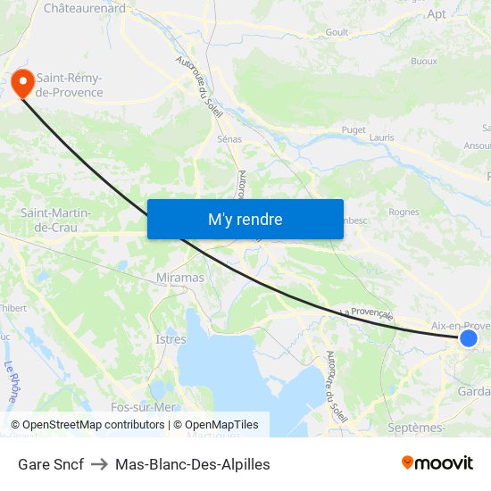 Gare Sncf to Mas-Blanc-Des-Alpilles map