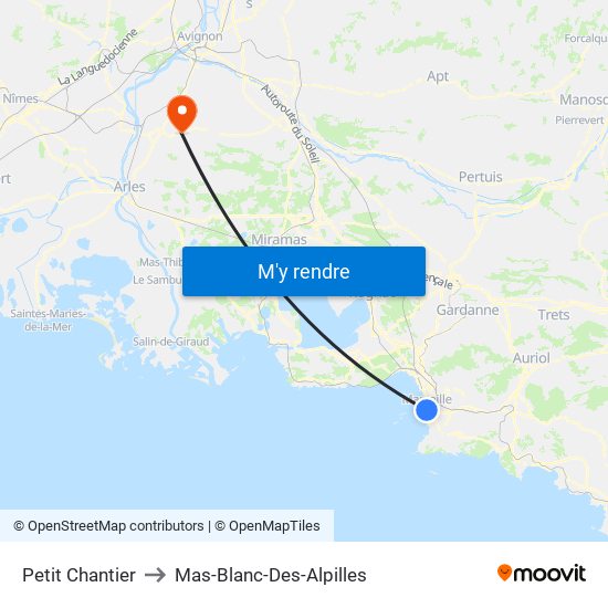 Petit Chantier to Mas-Blanc-Des-Alpilles map