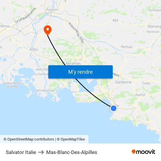 Salvator Italie to Mas-Blanc-Des-Alpilles map