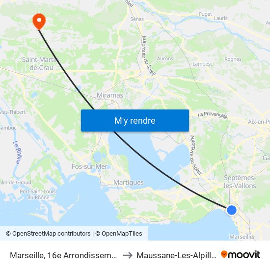 Marseille, 16e Arrondissement to Marseille, 16e Arrondissement map