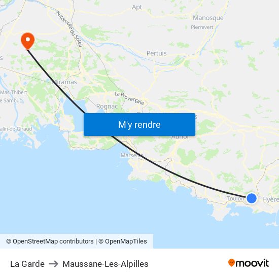 La Garde to Maussane-Les-Alpilles map