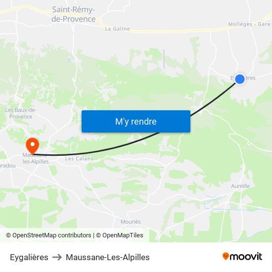Eygalières to Maussane-Les-Alpilles map