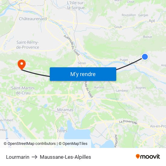 Lourmarin to Maussane-Les-Alpilles map