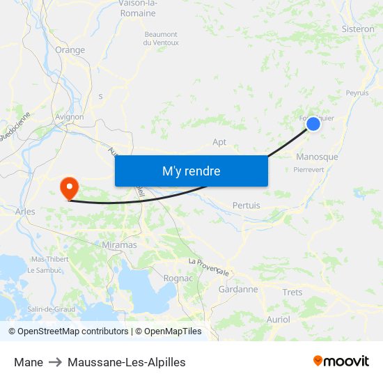 Mane to Maussane-Les-Alpilles map