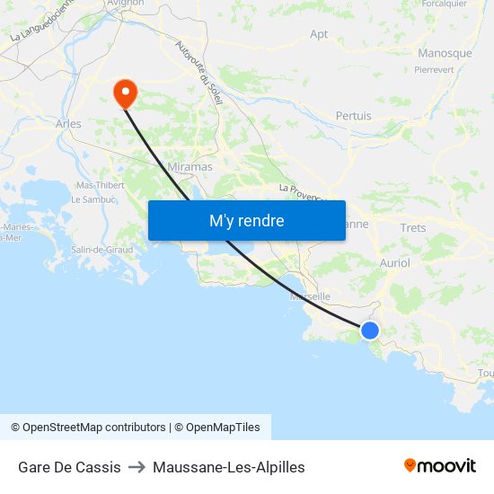 Gare De Cassis to Maussane-Les-Alpilles map