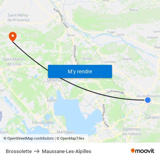 Brossolette to Maussane-Les-Alpilles map