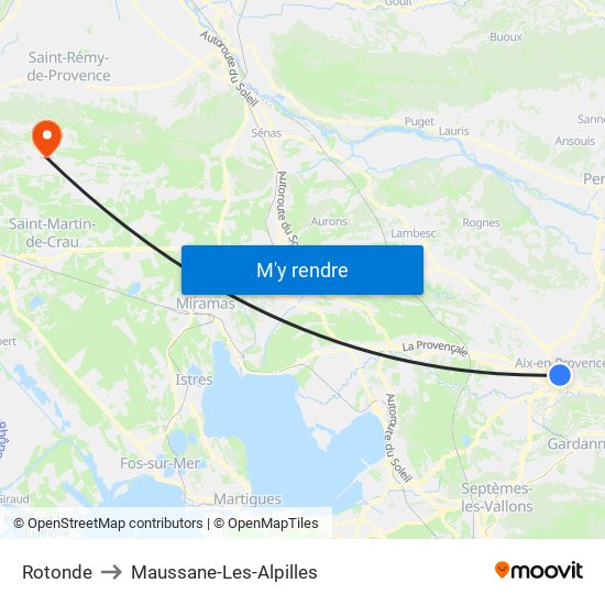 Rotonde to Maussane-Les-Alpilles map