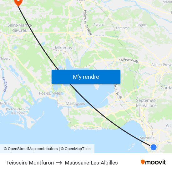 Teisseire Montfuron to Maussane-Les-Alpilles map