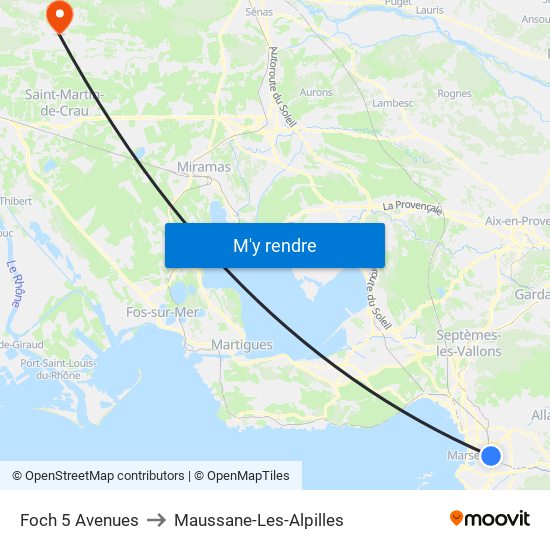 Foch 5 Avenues to Maussane-Les-Alpilles map