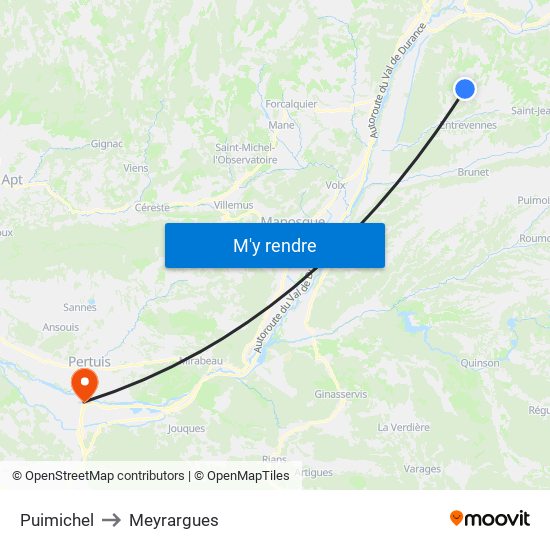 Puimichel to Meyrargues map