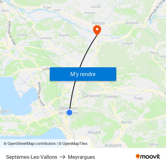 Septèmes-Les-Vallons to Meyrargues map