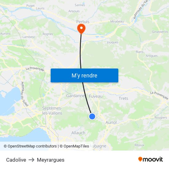 Cadolive to Meyrargues map