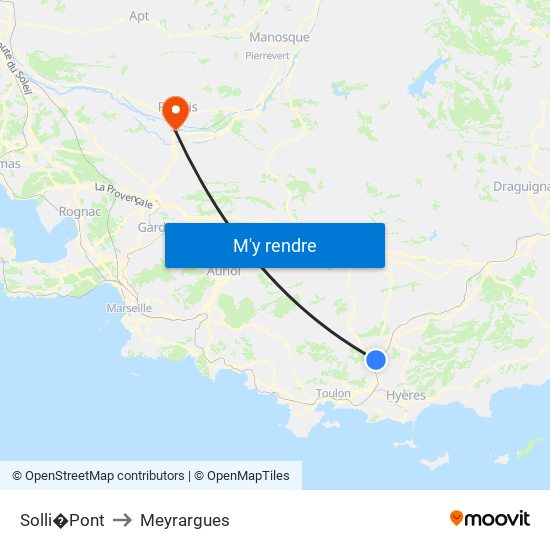 Solli�Pont to Meyrargues map