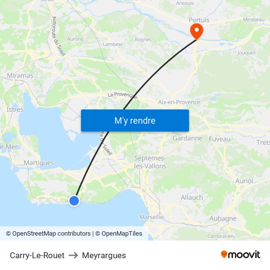 Carry-Le-Rouet to Meyrargues map