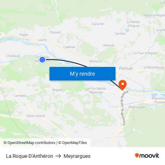 La Roque-D'Anthéron to Meyrargues map