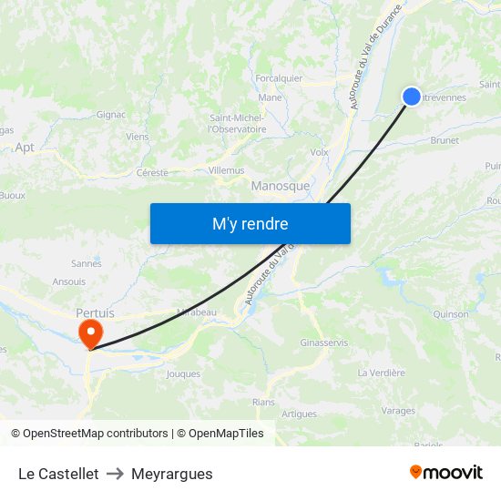 Le Castellet to Meyrargues map