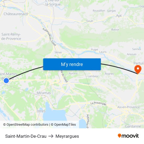 Saint-Martin-De-Crau to Meyrargues map