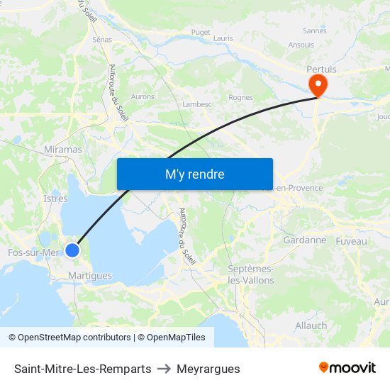 Saint-Mitre-Les-Remparts to Meyrargues map