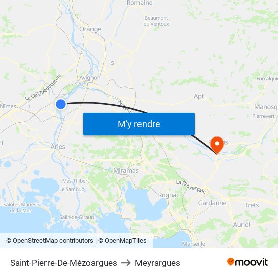 Saint-Pierre-De-Mézoargues to Meyrargues map