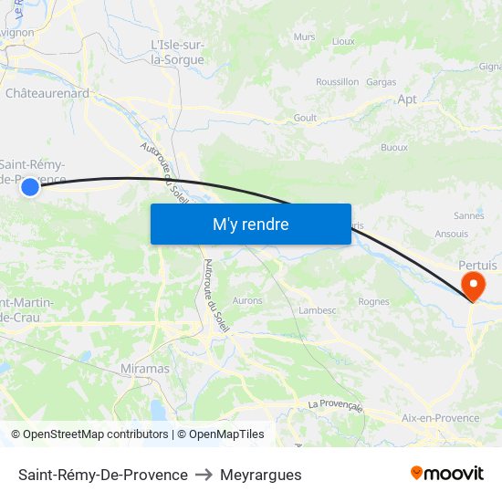 Saint-Rémy-De-Provence to Meyrargues map