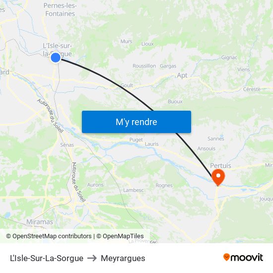 L'Isle-Sur-La-Sorgue to Meyrargues map