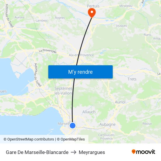 Gare De Marseille-Blancarde to Meyrargues map