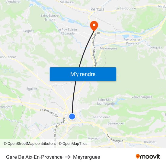 Gare De Aix-En-Provence to Meyrargues map