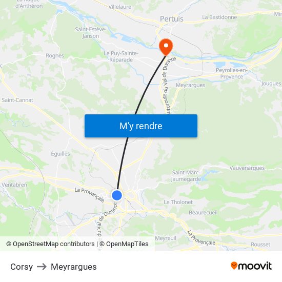 Corsy to Meyrargues map