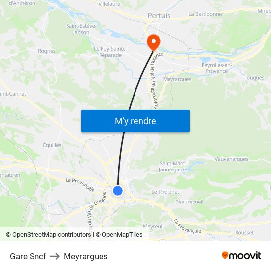 Gare Sncf to Meyrargues map