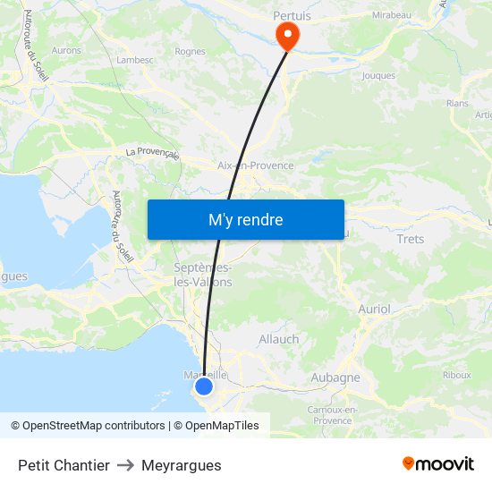 Petit Chantier to Meyrargues map