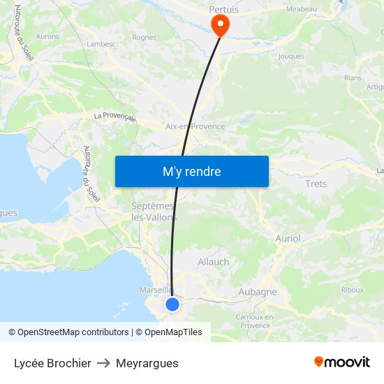 Lycée Brochier to Meyrargues map