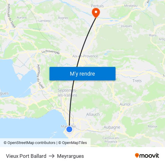 Vieux Port Ballard to Meyrargues map