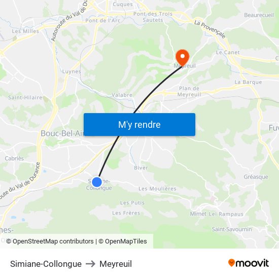 Simiane-Collongue to Meyreuil map