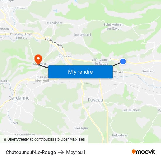 Châteauneuf-Le-Rouge to Meyreuil map