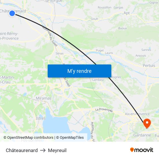 Châteaurenard to Meyreuil map