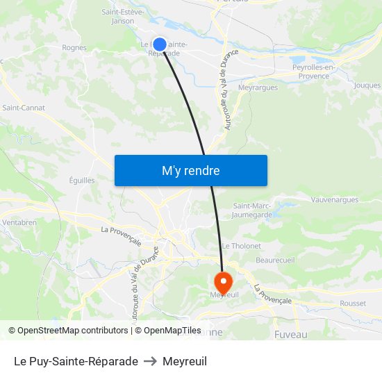 Le Puy-Sainte-Réparade to Meyreuil map