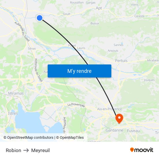 Robion to Meyreuil map
