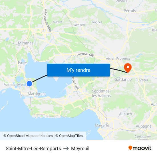 Saint-Mitre-Les-Remparts to Meyreuil map
