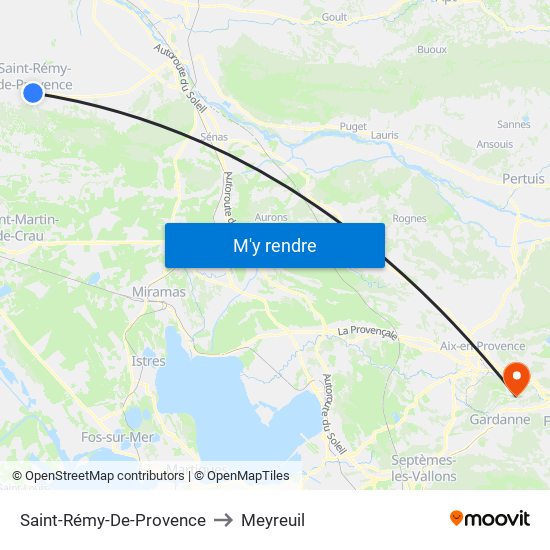 Saint-Rémy-De-Provence to Meyreuil map