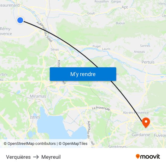 Verquières to Meyreuil map