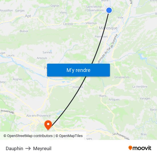 Dauphin to Meyreuil map