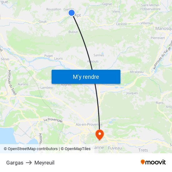 Gargas to Meyreuil map