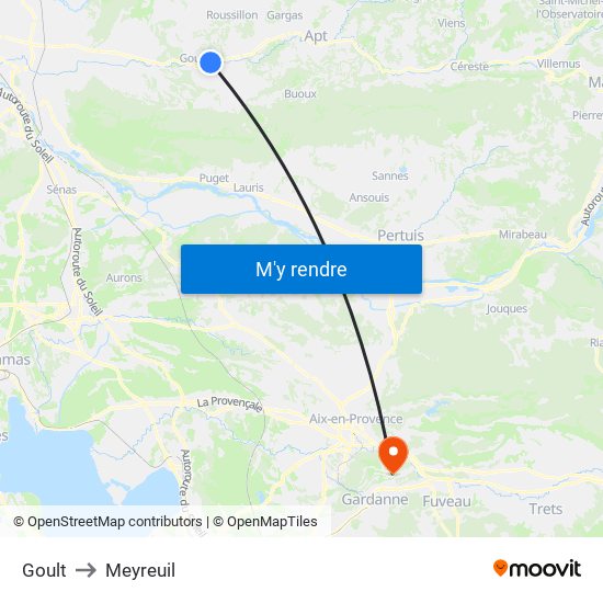 Goult to Meyreuil map