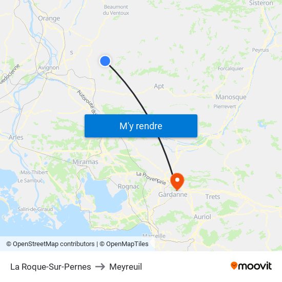 La Roque-Sur-Pernes to Meyreuil map