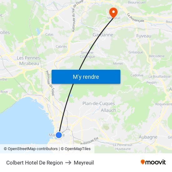 Colbert Hotel De Region to Meyreuil map