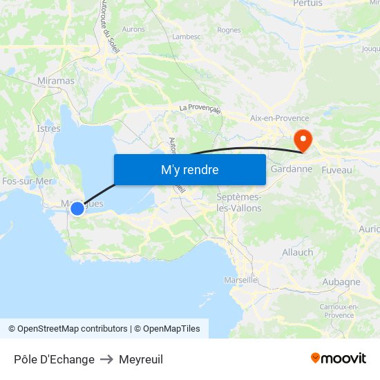Pôle D'Echange to Meyreuil map