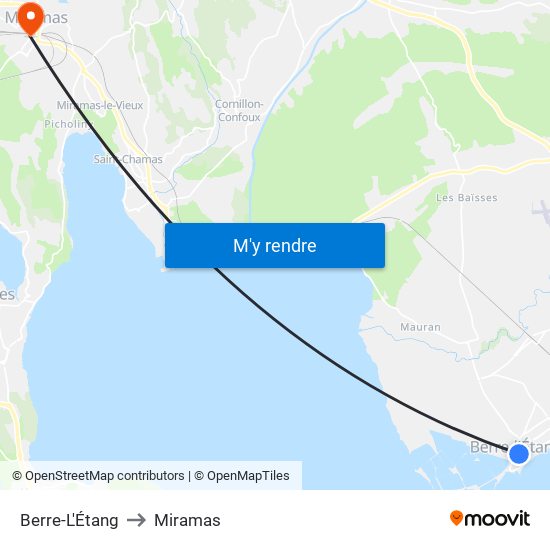 Berre-L'Étang to Miramas map